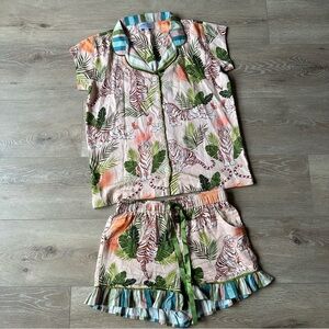 New Jayes Studio+ Paisley & Dot Tropical Print Pajama Set XS